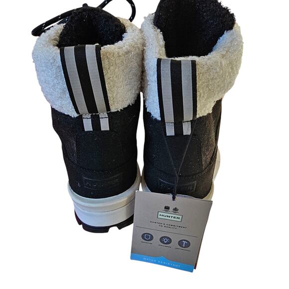 Hunter Lug Sole Lace Up Winter Snow Boot Size 6 Black - Picture 4 of 5